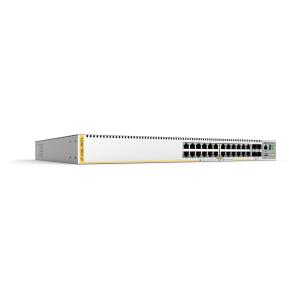L3 Stackable Switch- 24x 10/100/1000-T-4x SFP+ Ports and dual fixed PSU- EU Power Cord